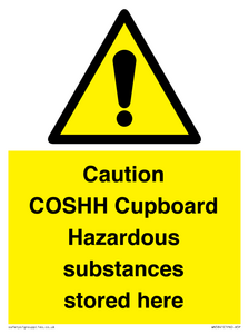 WN5841: Caution COSHH Cupboard Hazardous substances stored here