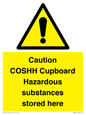 WN5841: Caution COSHH Cupboard Hazardous substances stored here