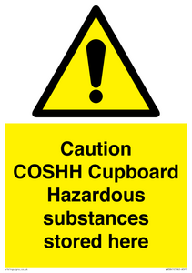 WN5841: Caution COSHH Cupboard Hazardous substances stored here