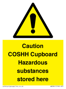 WN5841: Caution COSHH Cupboard Hazardous substances stored here