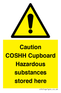 WN5841: Caution COSHH Cupboard Hazardous substances stored here