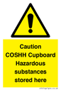WN5841: Caution COSHH Cupboard Hazardous substances stored here