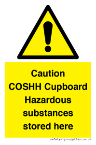 WN5841: Caution COSHH Cupboard Hazardous substances stored here