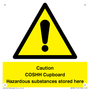 WN5841: Caution COSHH Cupboard Hazardous substances stored here