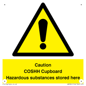 WN5841: Caution COSHH Cupboard Hazardous substances stored here