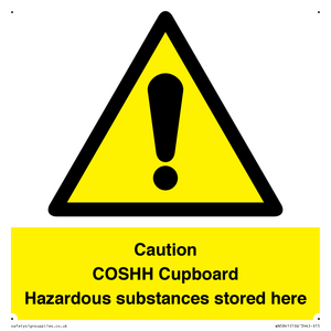 WN5841: Caution COSHH Cupboard Hazardous substances stored here