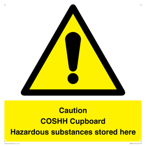 WN5841: Caution COSHH Cupboard Hazardous substances stored here