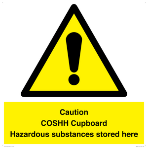 WN5841: Caution COSHH Cupboard Hazardous substances stored here