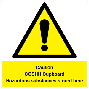 WN5841: Caution COSHH Cupboard Hazardous substances stored here