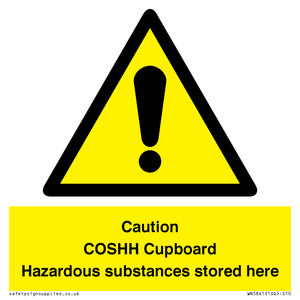 WN5841: Caution COSHH Cupboard Hazardous substances stored here