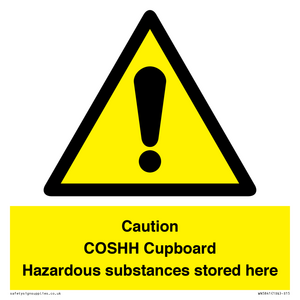 WN5841: Caution COSHH Cupboard Hazardous substances stored here