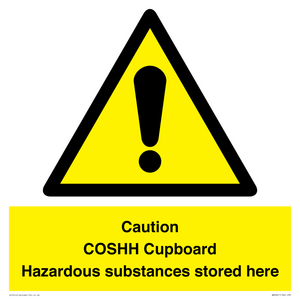 WN5841: Caution COSHH Cupboard Hazardous substances stored here
