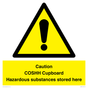 WN5841: Caution COSHH Cupboard Hazardous substances stored here