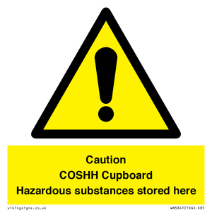 WN5841: Caution COSHH Cupboard Hazardous substances stored here