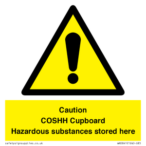 WN5841: Caution COSHH Cupboard Hazardous substances stored here