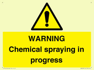 WN6298: WARNING Chemical spraying in progress