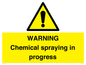 WN6298: WARNING Chemical spraying in progress