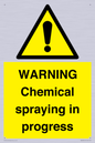 WN6298: WARNING Chemical spraying in progress