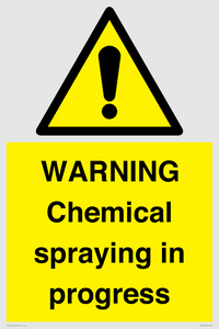 WN6298: WARNING Chemical spraying in progress