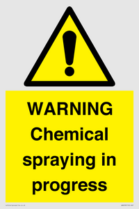 WN6298: WARNING Chemical spraying in progress