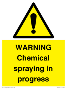WN6298: WARNING Chemical spraying in progress