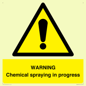 WN6298: WARNING Chemical spraying in progress