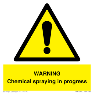 WN6298: WARNING Chemical spraying in progress