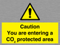WN7909: Caution you are entering a CO₂ protected area