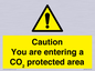 WN7909: Caution you are entering a CO₂ protected area