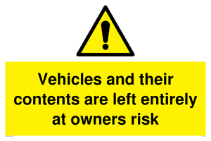WR5661: Vehicles and their contents are left entirely at owners risk