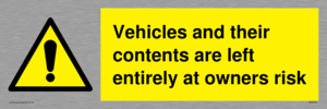 WR5661: Vehicles and their contents are left entirely at owners risk