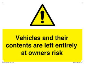 WR5661: Vehicles and their contents are left entirely at owners risk