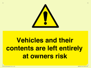 WR5661: Vehicles and their contents are left entirely at owners risk