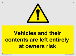 WR5661: Vehicles and their contents are left entirely at owners risk