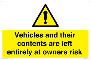 WR5661: Vehicles and their contents are left entirely at owners risk