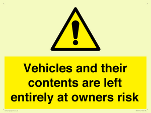 WR5661: Vehicles and their contents are left entirely at owners risk
