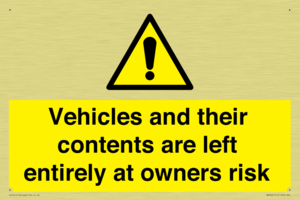 WR5661: Vehicles and their contents are left entirely at owners risk