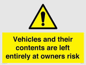 WR5661: Vehicles and their contents are left entirely at owners risk