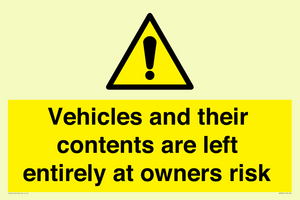 WR5661: Vehicles and their contents are left entirely at owners risk