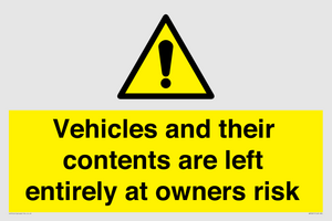 WR5661: Vehicles and their contents are left entirely at owners risk