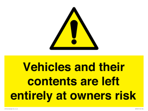 WR5661: Vehicles and their contents are left entirely at owners risk