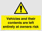 WR5661: Vehicles and their contents are left entirely at owners risk