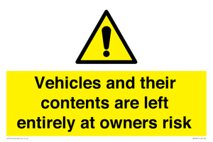 WR5661: Vehicles and their contents are left entirely at owners risk