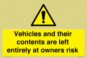 WR5661: Vehicles and their contents are left entirely at owners risk