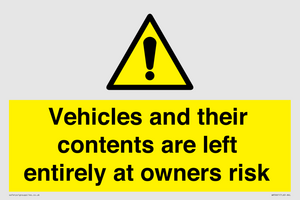 WR5661: Vehicles and their contents are left entirely at owners risk