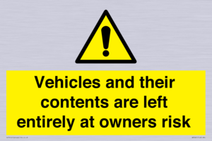 WR5661: Vehicles and their contents are left entirely at owners risk