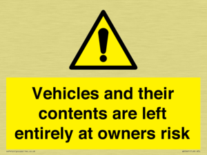 WR5661: Vehicles and their contents are left entirely at owners risk