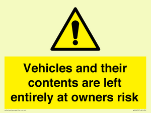 WR5661: Vehicles and their contents are left entirely at owners risk
