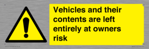 WR5661: Vehicles and their contents are left entirely at owners risk