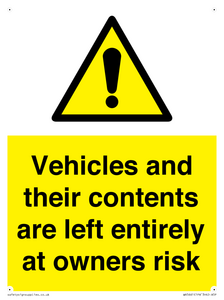 WR5661: Vehicles and their contents are left entirely at owners risk